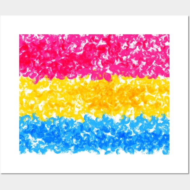 Pansexual Flag Painted Swirls Design Wall Art by PurposelyDesigned